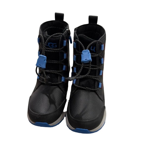 UGG Australia Other - UGG Kids Boots Size 2 Boys Black Blue Waterproof Hiking Style Zip Lace Boots